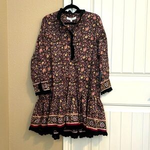 Hunter Bell dress - Size M - Purple, black, tan, and maroon